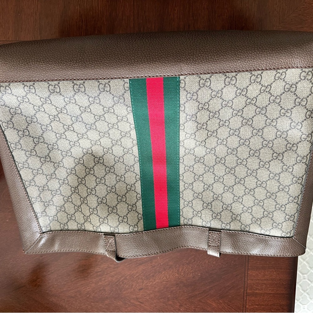 Gucci Brown and Green Satchel